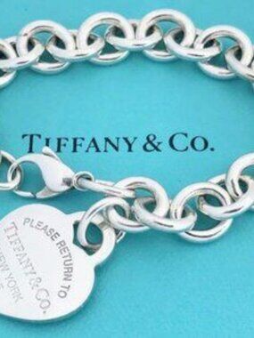 Tiffany & Co Sterling Silver Heart Tag Charm Bracelet